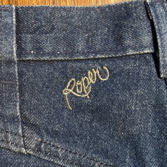Vintage Roper High Waisted Dark Wash 100% Cotton Western Jeans-Sz 11-Inseam 37 - Picture 13 of 14